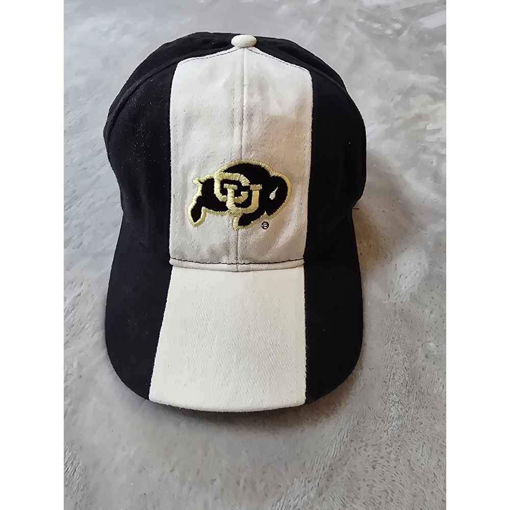 Vintage Nike Colorado Buffaloes Hat Cap Black White Strapback 90s - Picture 2 of 9